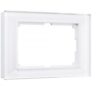Рамка для двойной розетки Werkel WL01-Frame-01-DBL белый, стекло