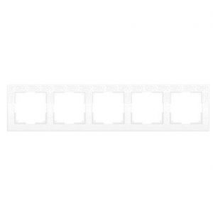Рамка на 5 постов Werkel WL05-Frame-05-white белый/узор