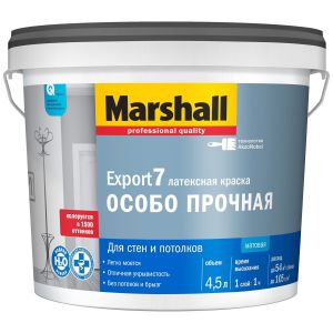 Краска Marshall Export 7 матовая латексная для стен и потолков BC 4,5л