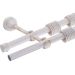 Карниз DDA DIY16 металлический 2-рядный, открытый кронштейн, Белое золото 2,4м
