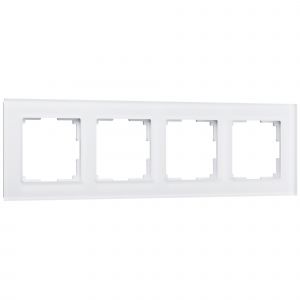 Рамка на 4 поста Werkel WL01-Frame-04 (W0041101) белый/стекло