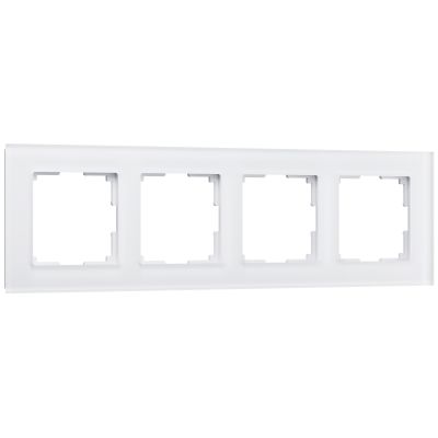 Рамка на 4 поста Werkel WL01-Frame-04 (W0041101) белый/стекло