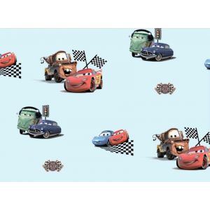 Обои Rasch Disney Тачки 927238 виниловые на флизелине 1,06x10м, голубой