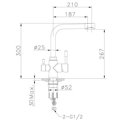 Смеситель для кухни Lemark Expert LM5061S с подключением к фильтру питьевой воды, сталь