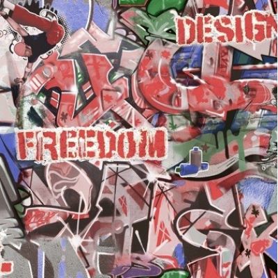 Обои Victoria Stenova Graffiti 998175 виниловые на флизелине 1,06х10,05м красный