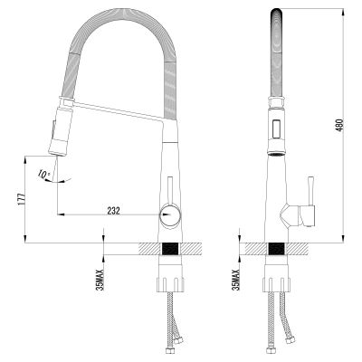 Смеситель для кухни Lemark Soul LM6002C с вытягивающимся поворотным изливом, хром