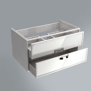 Тумба Kerama Marazzi Сanaletto CN.80, белая, подвесная с 2 ящиками, без раковины