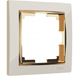 Рамка на 1 пост Werkel WL03-Frame-01-ivory-GD слоновая кость/золото