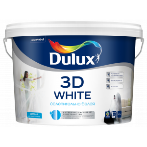 Краска Dulux 3D White матовая для стен и потолков BW 9л.
