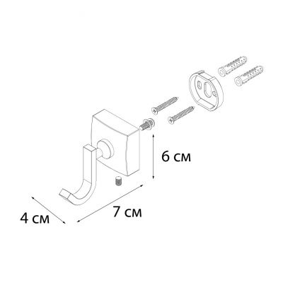 Крючок одинарный Fixsen Kvadro FX-61305