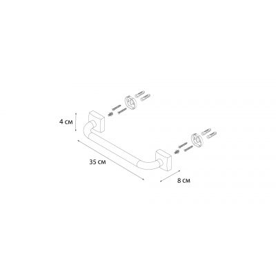 Поручень для ванны 35см Fixsen Kvadro FX-61317В