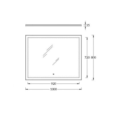 Панель с зеркалом Kerama Marazzi  Mi.100 (100х80) Led