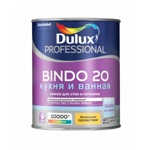 Краска Dulux Professional Bindo 20 полуматовая для стен и потолков BW 1л.