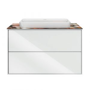 Тумба Kerama Marazzi Plaza/Плаза Modern PL.M.80.2\WHT,белая,подвесная 2 выдвижных ящика,без раковины