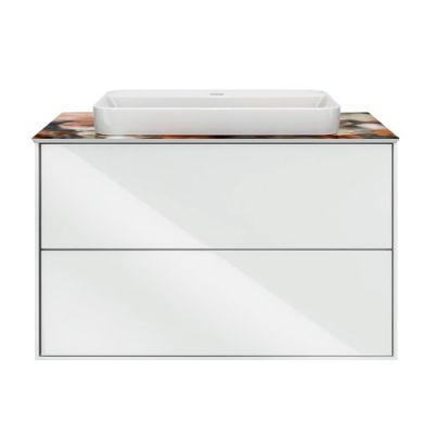Тумба Kerama Marazzi Plaza/Плаза Modern PL.M.80.2\WHT,белая,подвесная 2 выдвижных ящика,без раковины