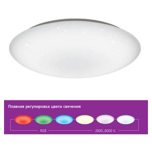 Светильник светодиодный управляемый Lumin'Arte Supernova 60W (5500Lm) 3000-6500K 6К 500х90мм, пульт ДУ
