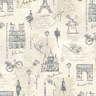 Обои Startdeco Paris 889152 виниловые на флизелине 1,06х10,05м бежевый
