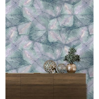Обои Euro Decor Cassiopeia 7078-04 виниловые на флизелине 1,06x10,05м, бирюзовый