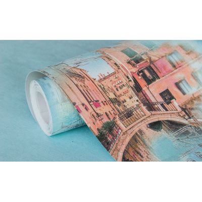 Обои WallDecor Венеция 85000-62 виниловые на бумаге 0,53х10,05м, голубой