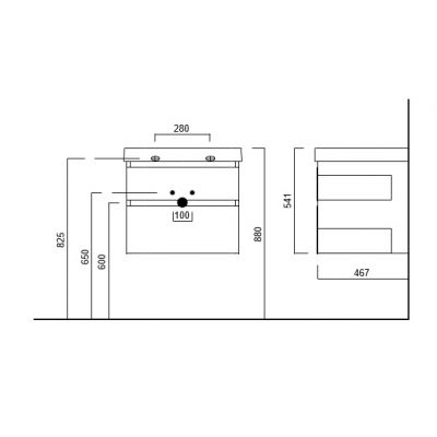 Тумба Kerama Marazzi Cubo/Кубо CU.80\LIM, лимо, подвесная 2 ящика, без раковины