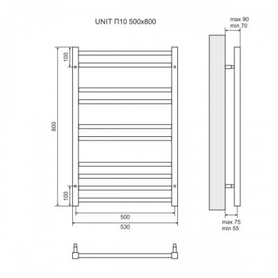 Полотенцесушитель электрический Lemark Unit LM45810E П10 500х800 мм