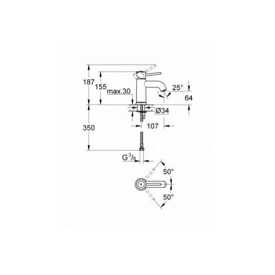 Смеситель однорычажный для раковины Grohe BauClassic 23162000 хром