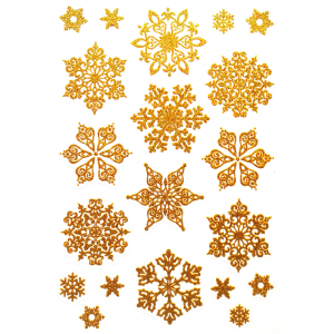 Декор Decoretto NО 1002 Золотистые снежинки