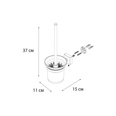 Ерш для туалета+дополнительная щетка Fixsen Kvadro FX-61313А