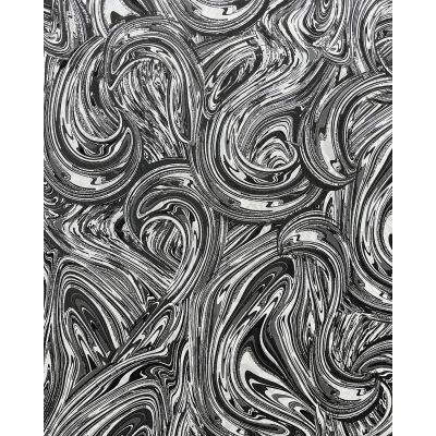 Обои Solo Pietra Onice 168504-29 виниловые на флизелине 1,06х10,05м, черно-белый с серебром