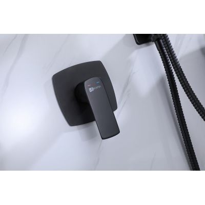 Смеситель Lemark Ursus LM7219BL с гигиеническим душем, встраиваемый, черный