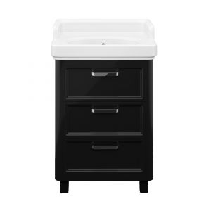 Тумба Kerama Marazzi Pompei PO.60.3\BLK , напольная c ящиками 60,черная глянцевая