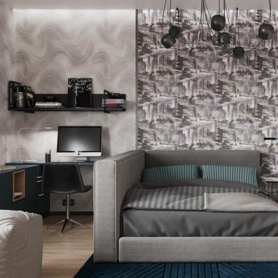 Обои Home Color НС71745-46 виниловые на флизелине 1,06х10,05м сиреневый