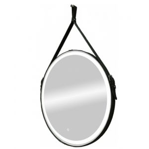 Зеркало Континент Millenium Black Led D 650 на ремне из кожи черного цвета с бесконтактным сенсером