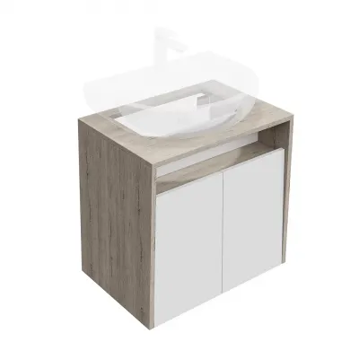 Тумба Kerama Marazzi Pro/Про PRO.60.2\WHT, белая глянцевая, подвесная 2 дверцы 60