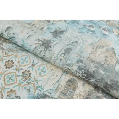 Обои KERAMA MARAZZI Впечатление КМ6603 виниловые на флизелине 1,06х10,05м, мотив, голубой