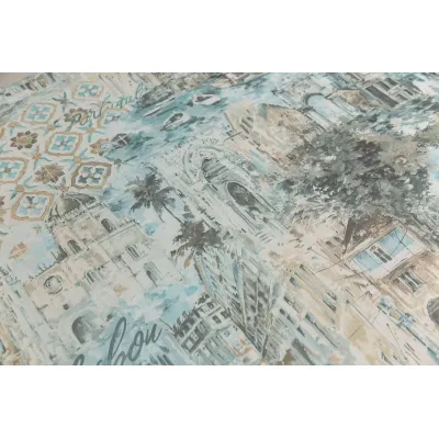 Обои KERAMA MARAZZI Впечатление КМ6603 виниловые на флизелине 1,06х10,05м, мотив, голубой