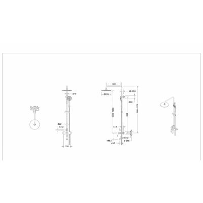 Душевая колонна для душа со смесителем Bravat Rhein F6429564BW-A-ENG чернsq