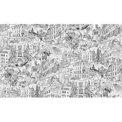 Обои Индустрия City Life 167215-92 виниловые на флизелине 1,06х10,05м, черно-белый