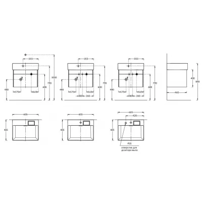 Тумба подвесная Kerama Marazzi Logica LO.60.2\WHT, 2 ящика, белоснежный 60 см