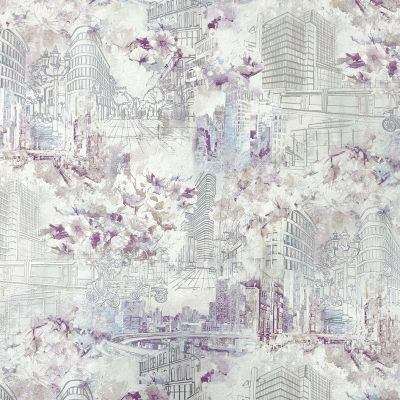 Обои Solo Blooming City SL8627-24 виниловые на флизелине 1,06х10,05м, розовый