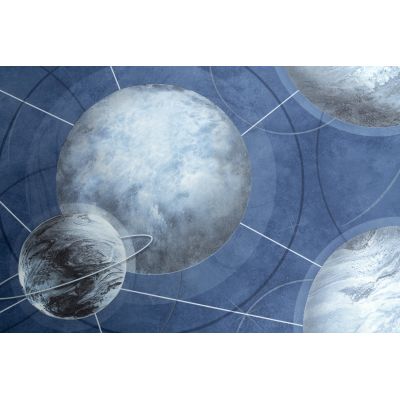 Обои Home Color Planets НC71987-46 виниловые на флизелине 1,06х10,05м, синий