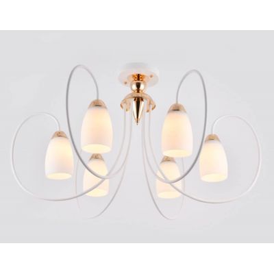 Люстра потолочная Ambrella TR3120/6 WH/GD белый/золото