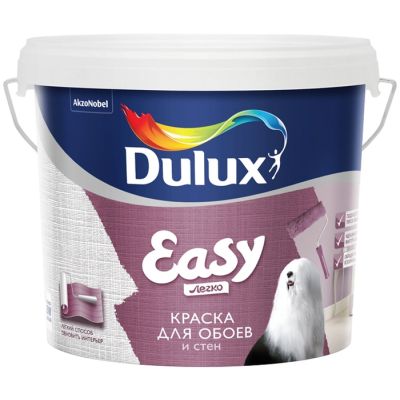 Краска Dulux Easy матовая для обоев и стен BC 2,25л