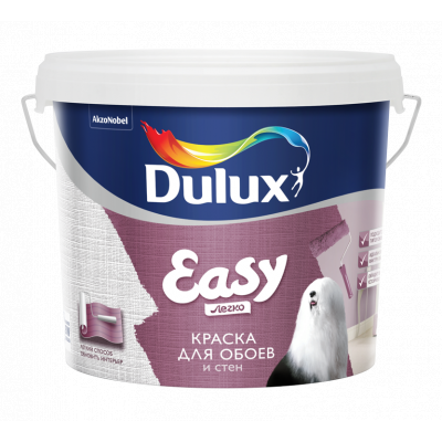 Краска Dulux Easy матовая для обоев и стен BC 4,5л
