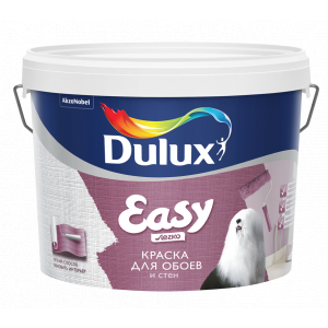 Краска Dulux Easy матовая для обоев и стен BC 9л