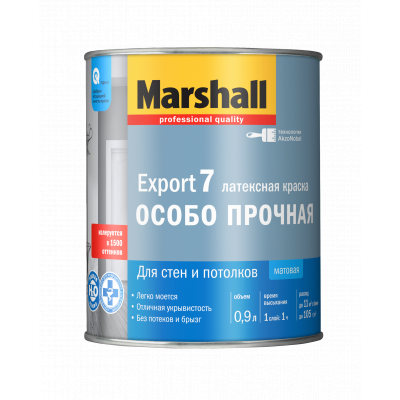 Краска Marshall Export 7 матовая латексная для стен и потолков BC 0.9л