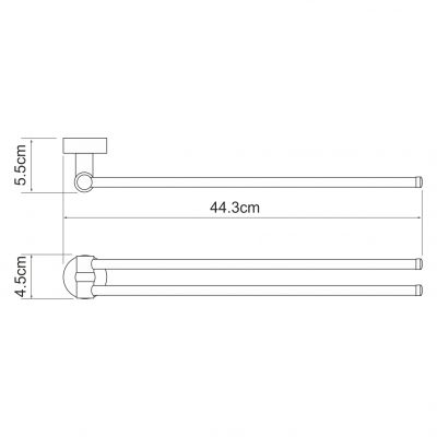 Держатель полотенец Wasser Kraft Donau К-9431 двойной, хром