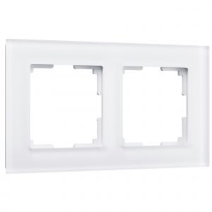 Рамка на 2 поста Werkel WL01-Frame-02 (W0021101) белый стекло