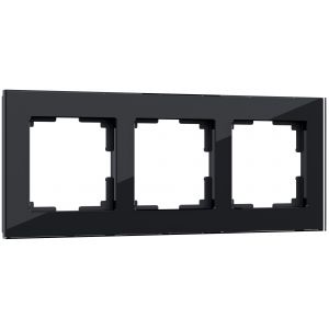 Рамка на 3 поста Werkel WL01-Frame-03 (W0031108) черный/стекло