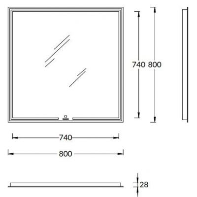 Зеркало Kerama Marazzi Mio Mio.mi.80\WHT прямоугольное с диммером 80 см